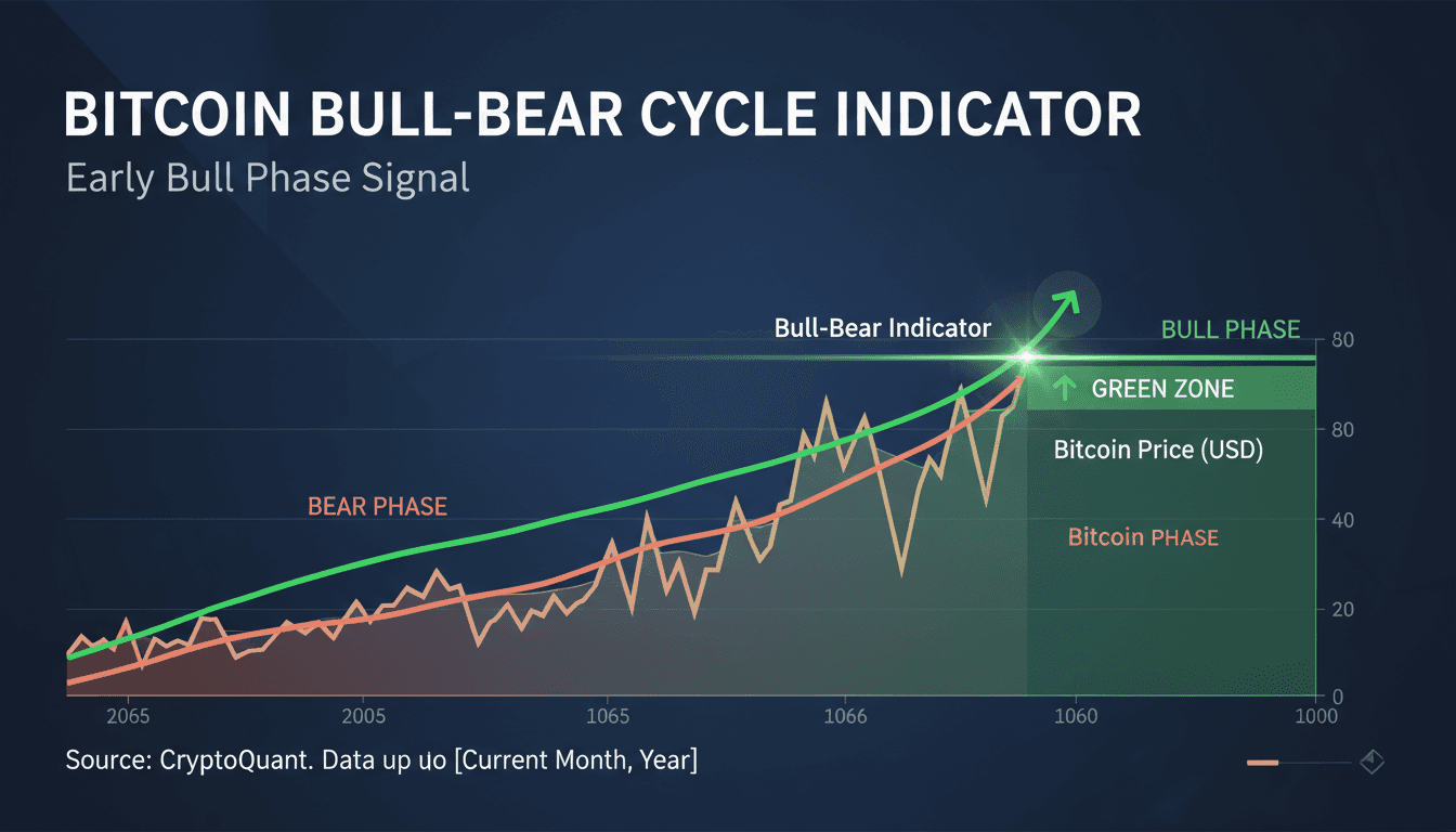 Bitcoin price chart with Bull-Bear Cycle Indicator highlighted
