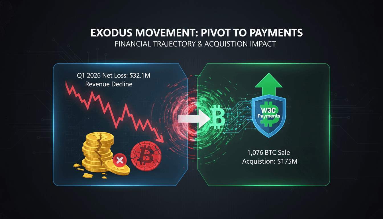 Exodus Movement's strategic acquisition of W3C's payments business through bitcoin sale.