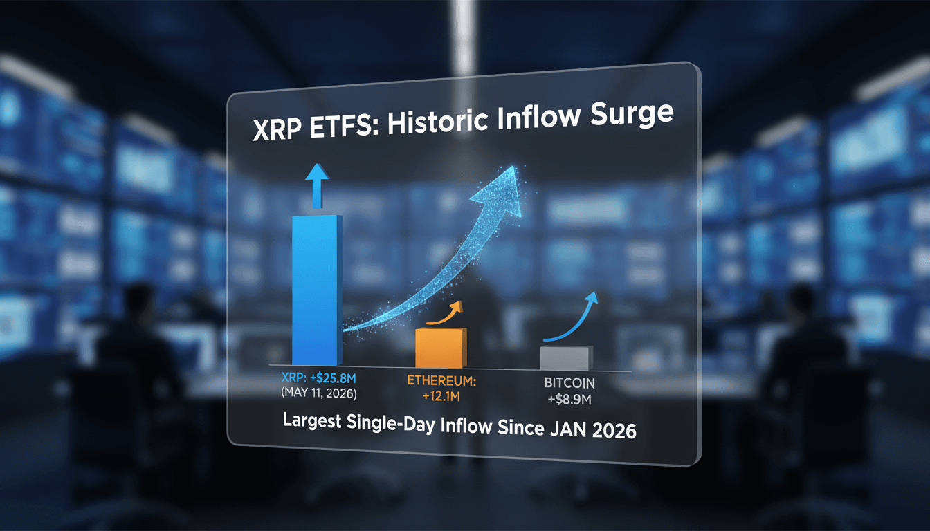 Graph showing XRP ETF inflows and market trends