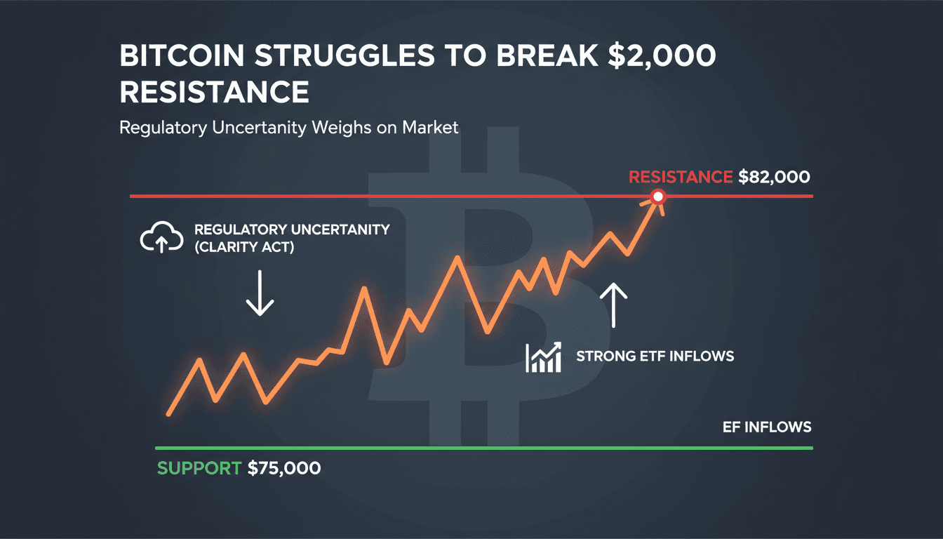 Bitcoin price chart showing resistance and support levels