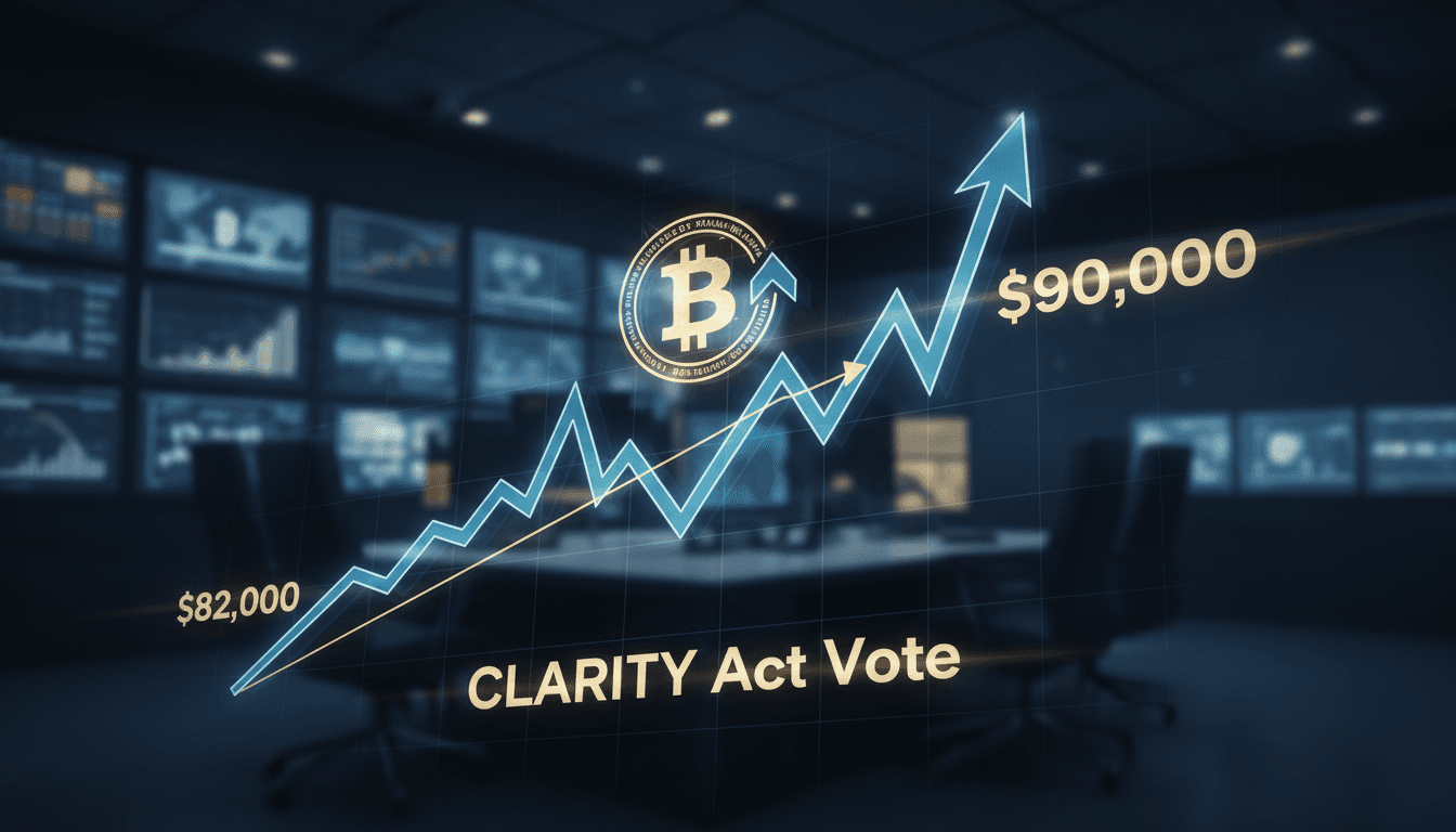Bitcoin trading chart with price surge indicators
