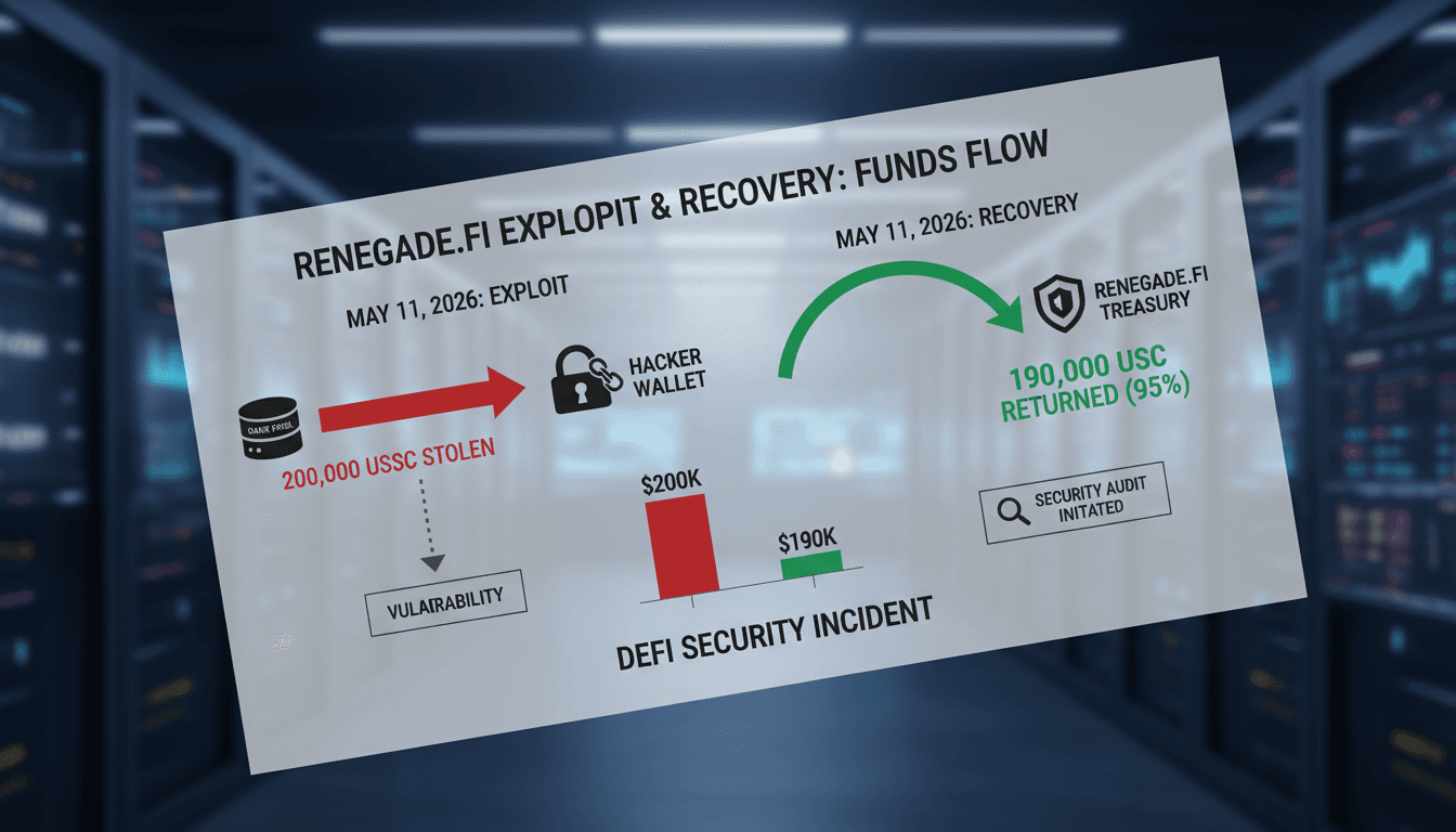 Renegade.fi recovers $190,000 after whitehat hacker returns stolen funds