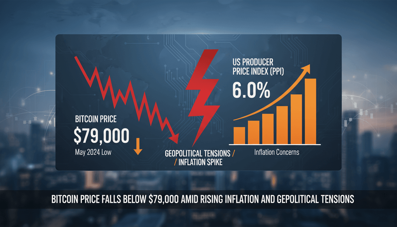 Bitcoin Price Falls Below $79,000 Amid Rising Inflation and Geopolitical Tensions