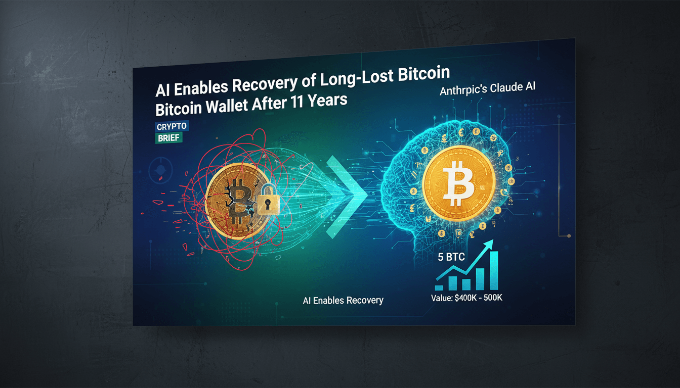 Illustration of AI technology aiding in Bitcoin wallet recovery