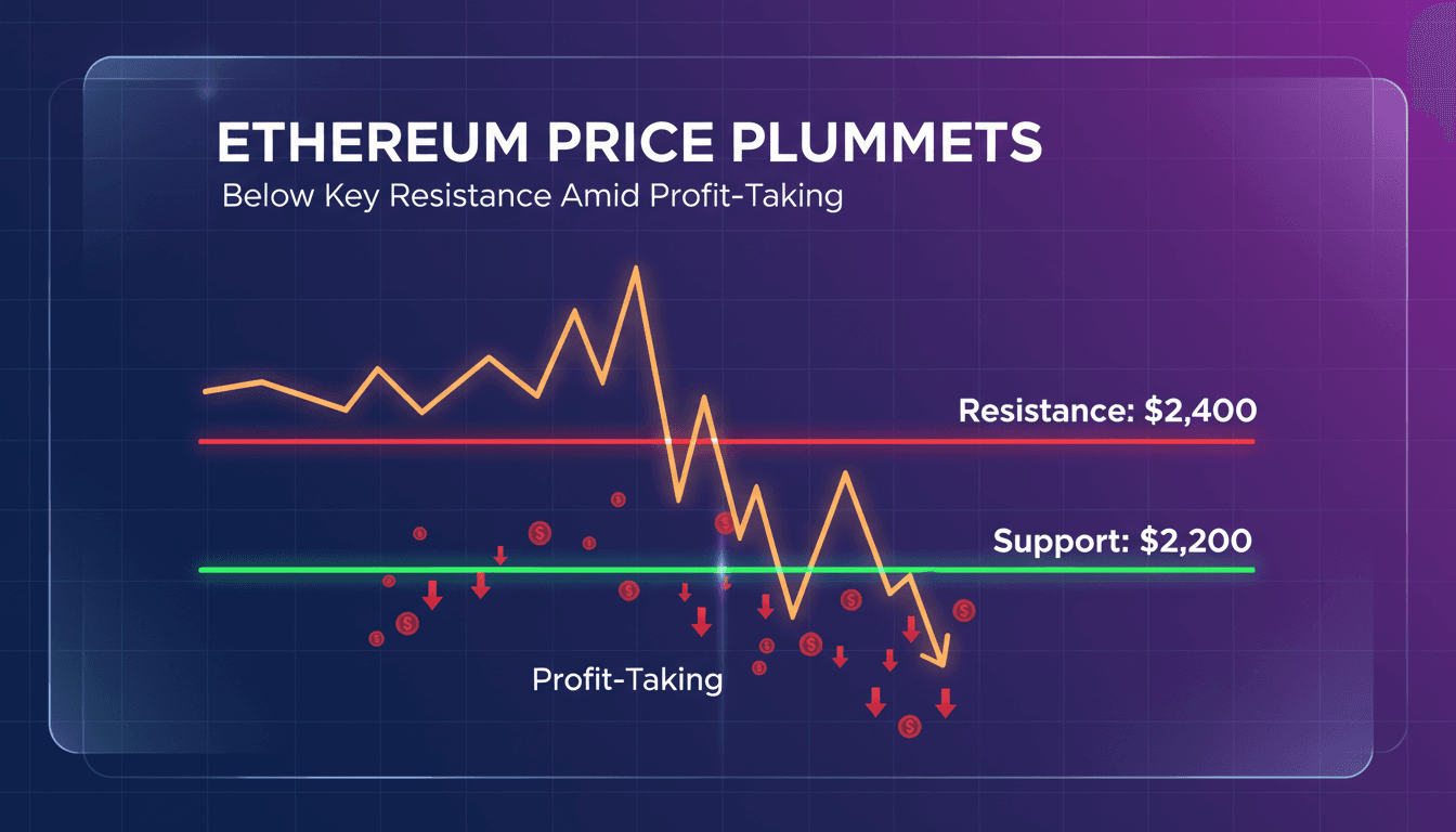 Ethereum price drops below key resistance levels amid profit-taking