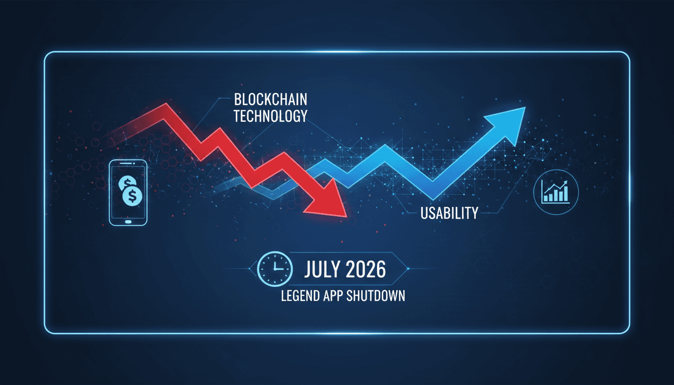 Hero image depicting the shutdown of the Legend DeFi mobile app.