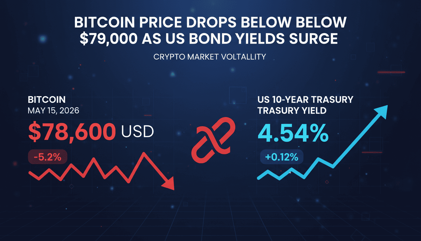 Bitcoin price chart showing decline amid rising US bond yields