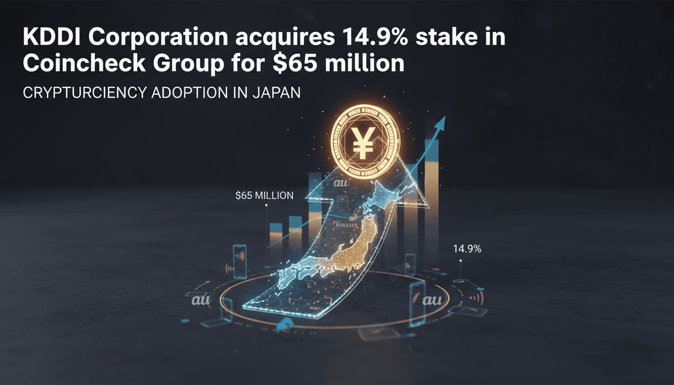 KDDI Corporation acquires 14.9% stake in Coincheck Group for $65 million