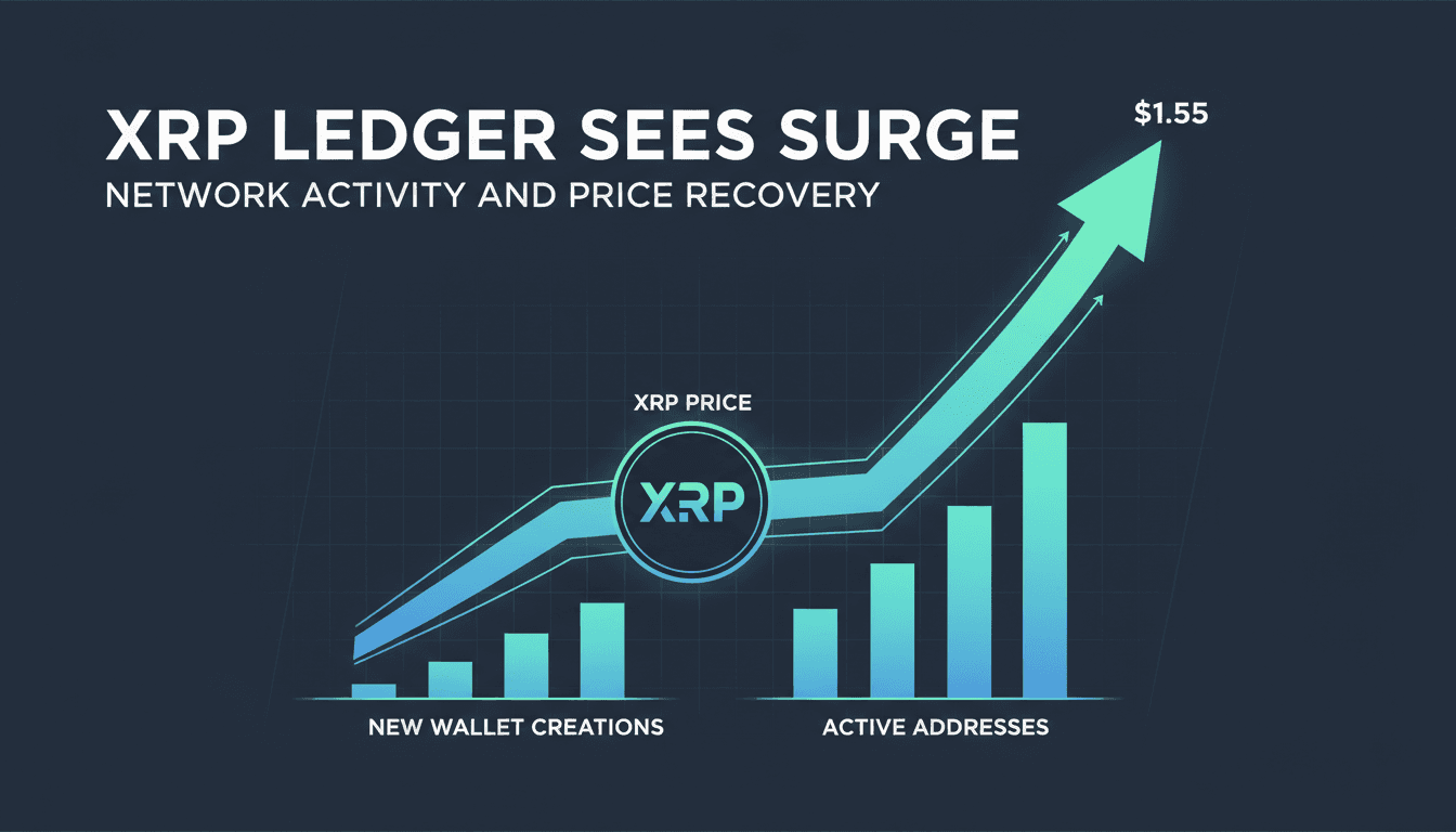 Graph showing XRP price recovery and increased network activity