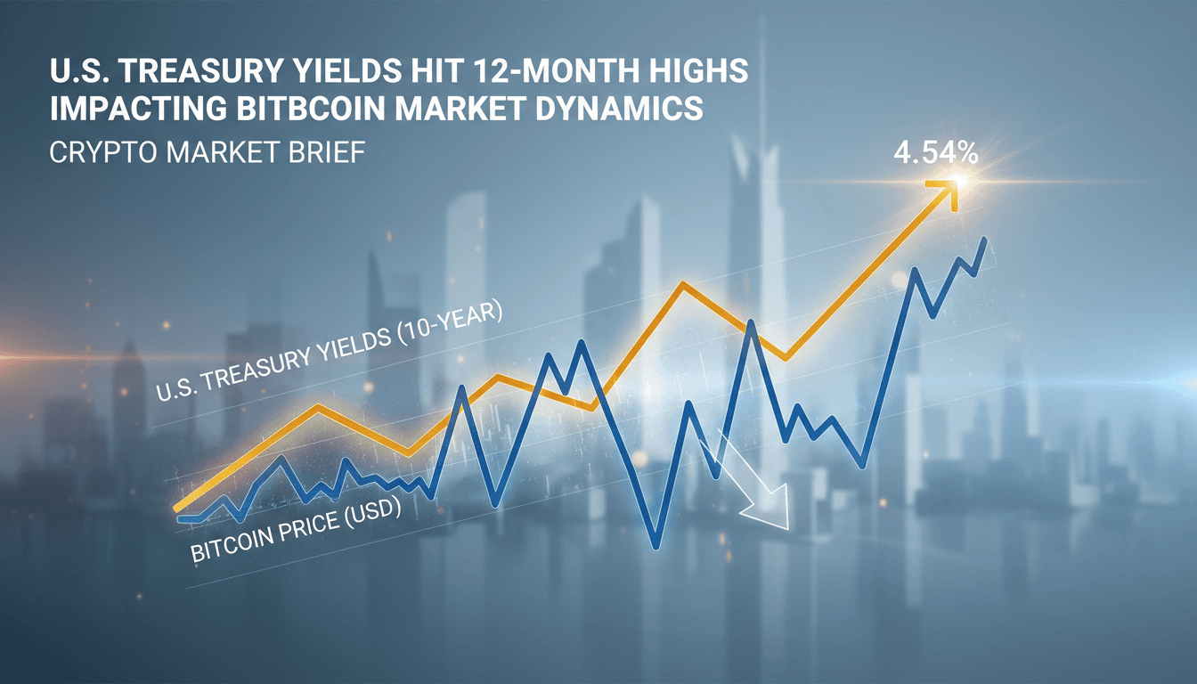 Chart showing U.S. Treasury yields and Bitcoin price trends
