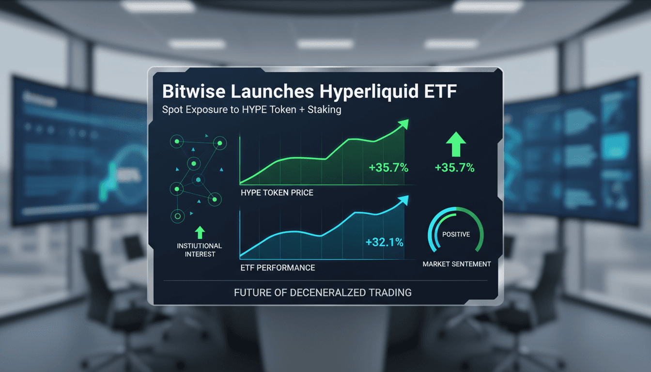 Bitwise Launches Hyperliquid ETF Offering Spot Exposure to HYPE Token