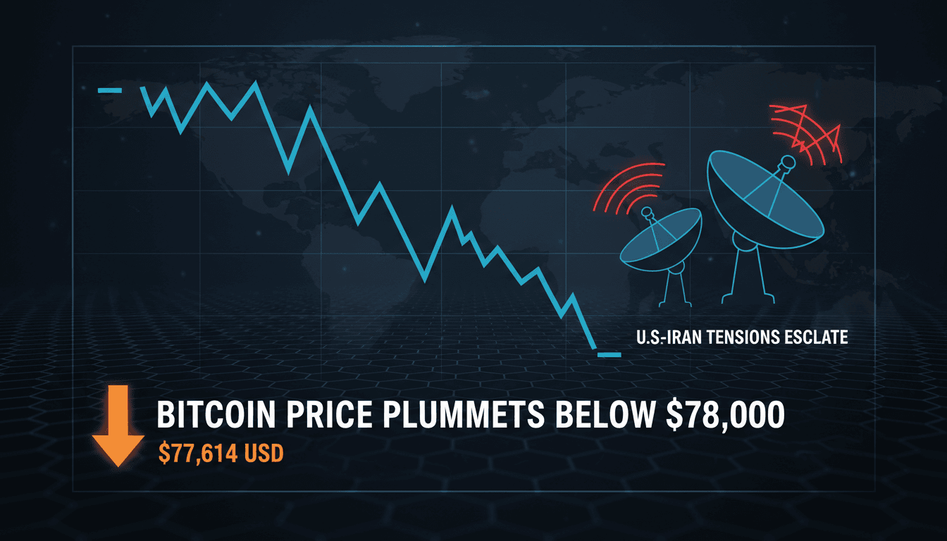 Bitcoin price drops below $78,000 amid U.S.-Iran tensions