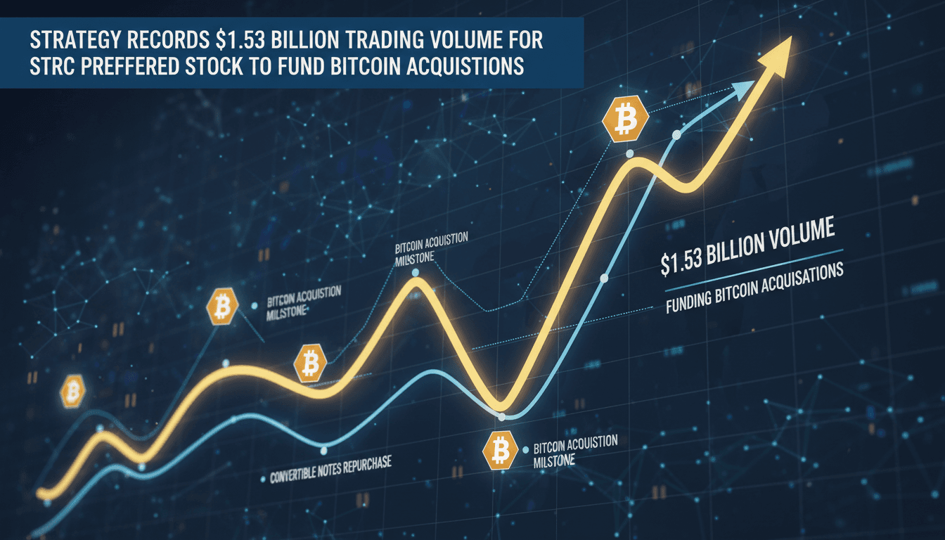 Strategy Records $1.53 Billion Trading Volume for STRC Preferred Stock to Fund Bitcoin Acquisitions