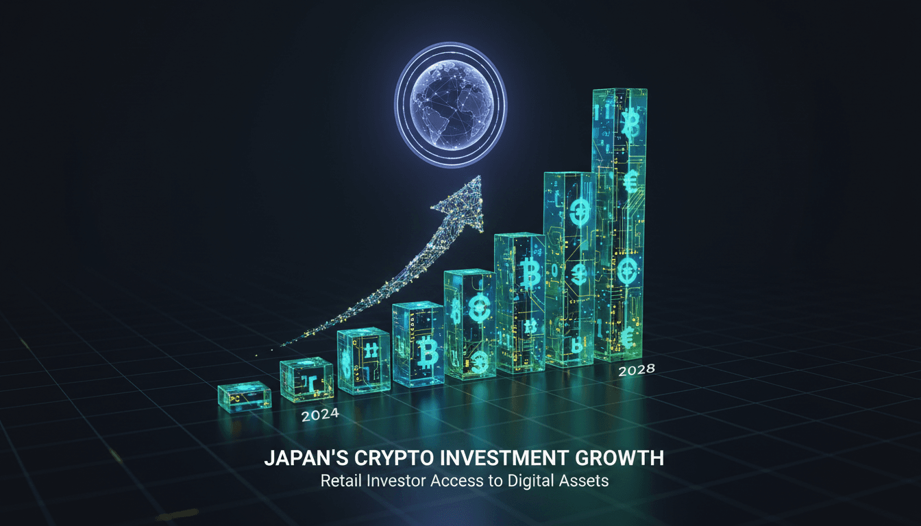 Illustration of cryptocurrency investment trusts in Japan
