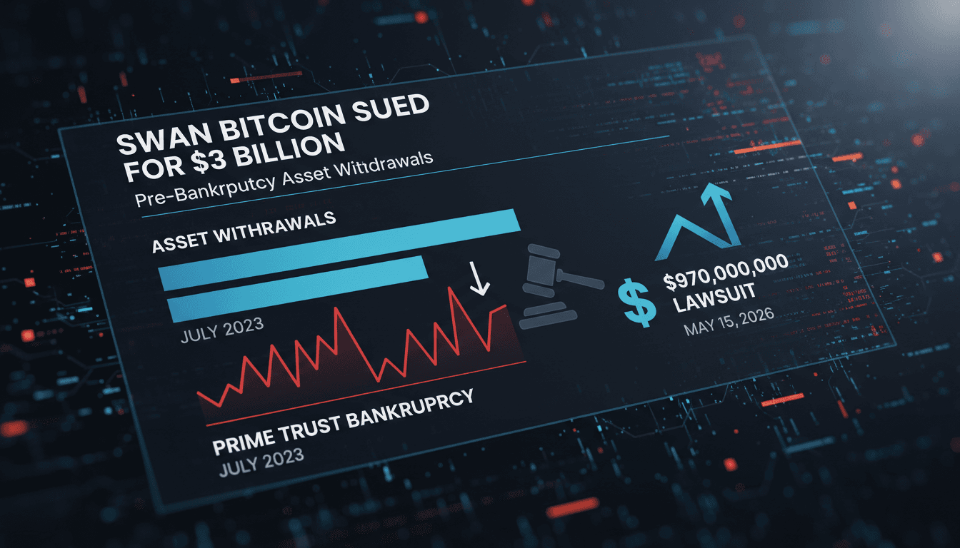 Swan Bitcoin sued for nearly $1 billion over pre-bankruptcy asset withdrawals
