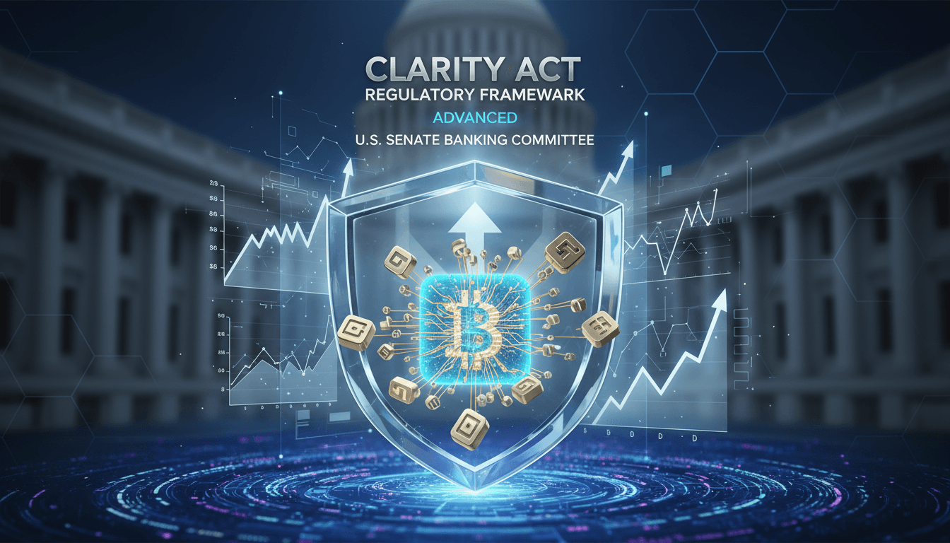Senate Banking Committee discussing the CLARITY Act for cryptocurrency regulation