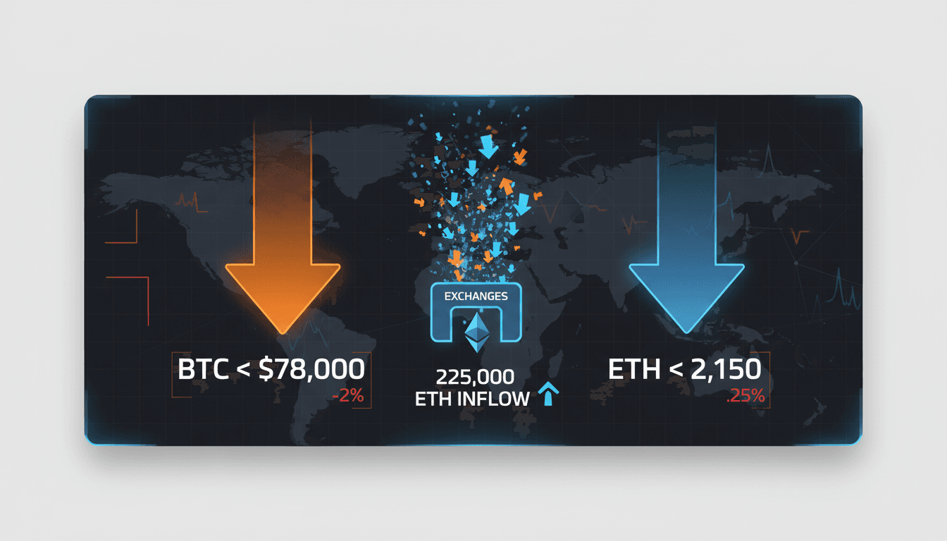 Bitcoin and Ethereum prices decline amid significant sell pressure