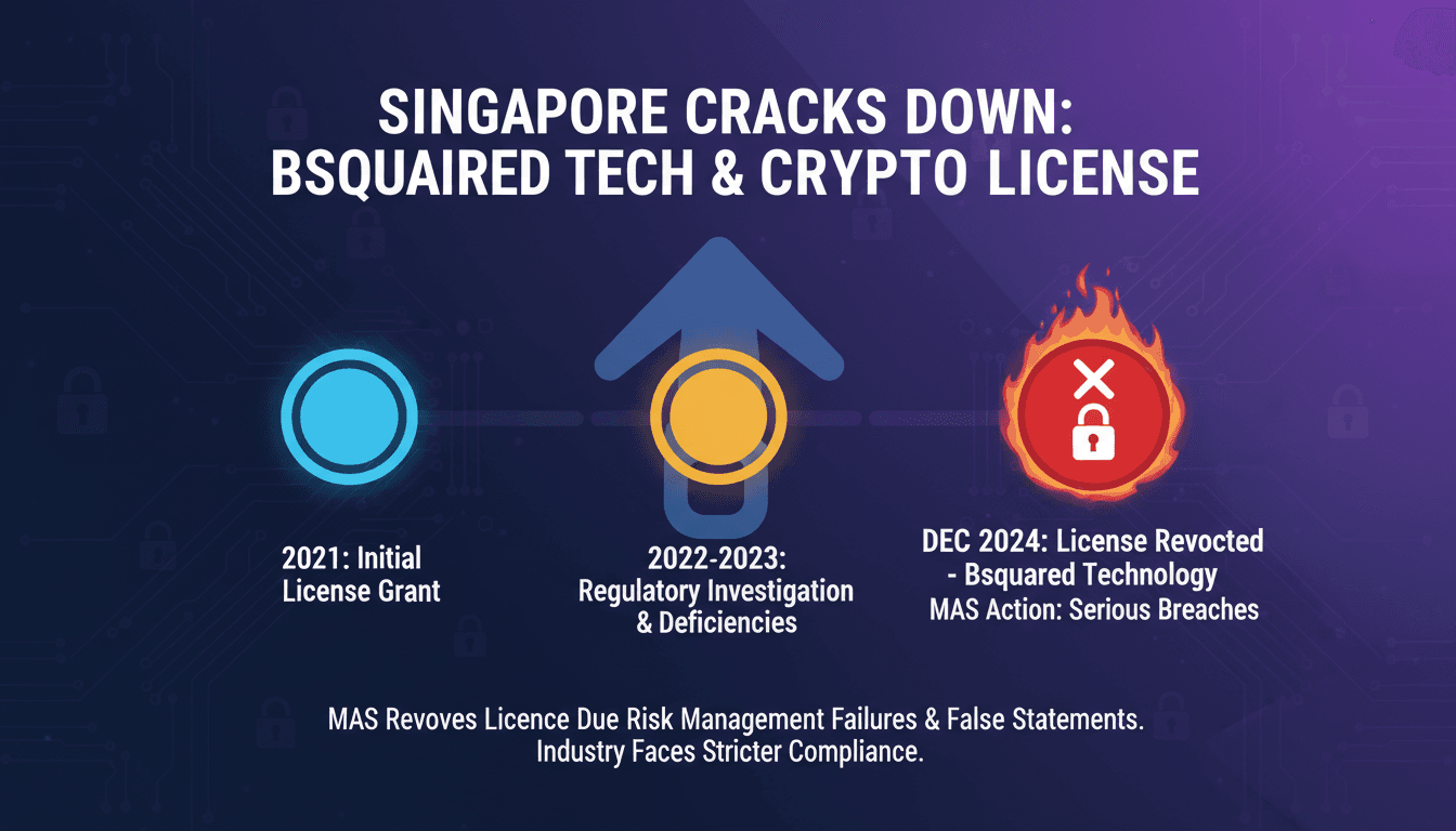 Singapore's Monetary Authority building with crypto symbols