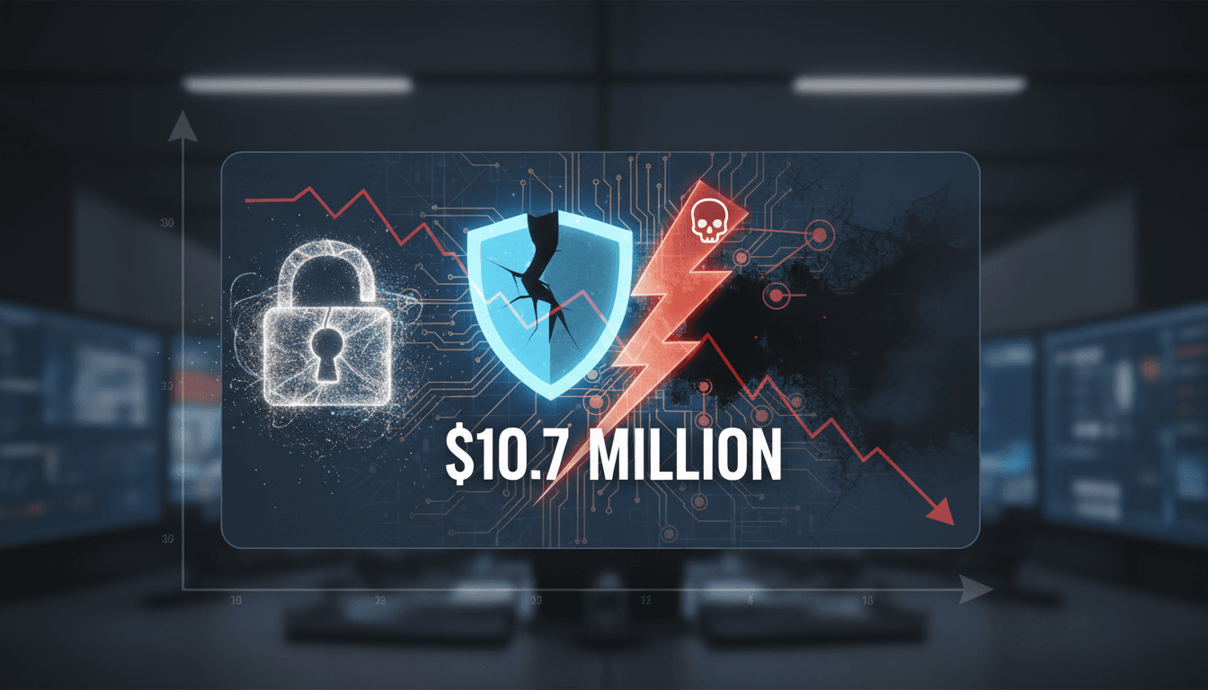 THORChain logo with a visual representation of the $10.7 million exploit impact