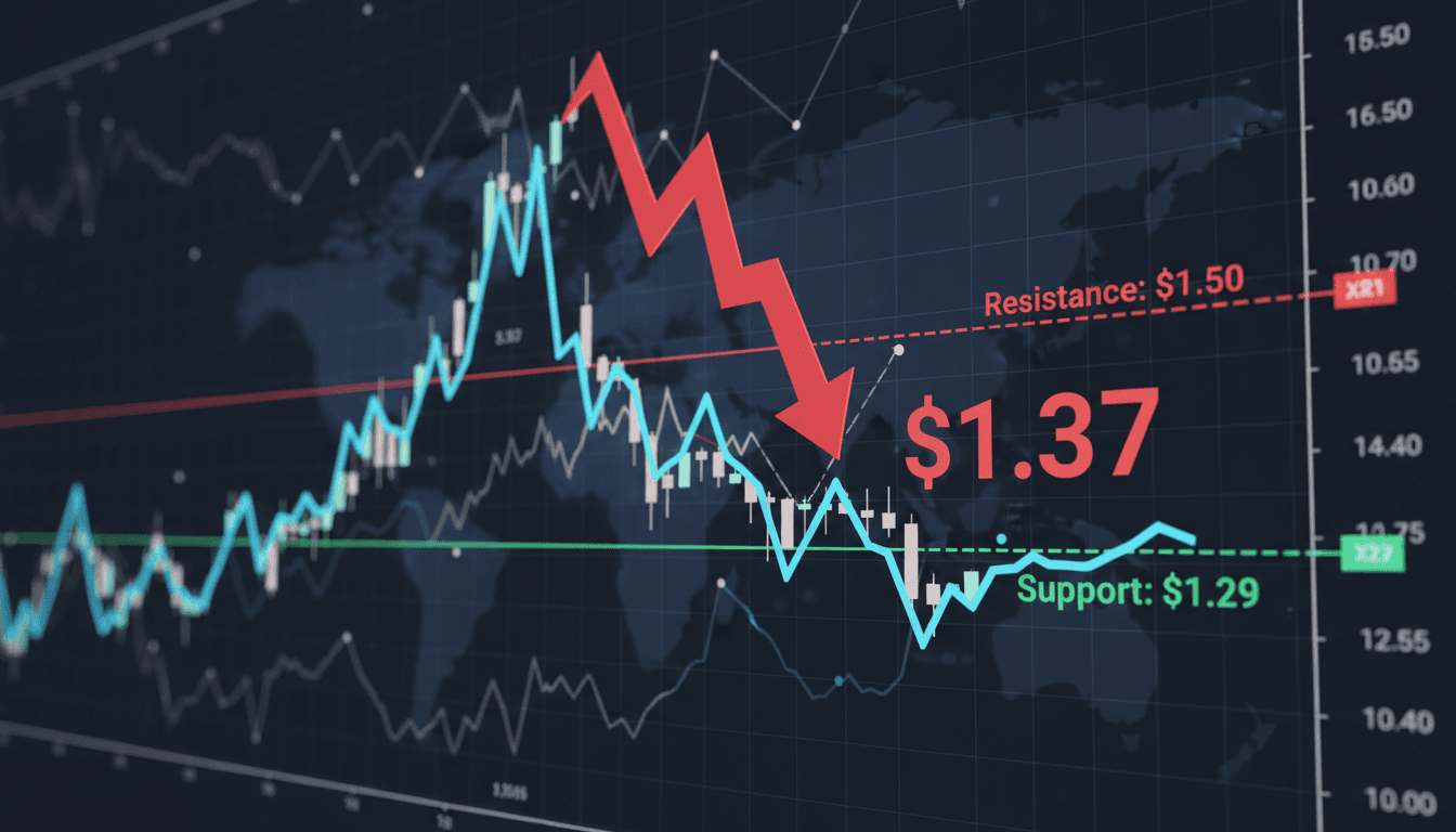 XRP price chart showing resistance and support levels