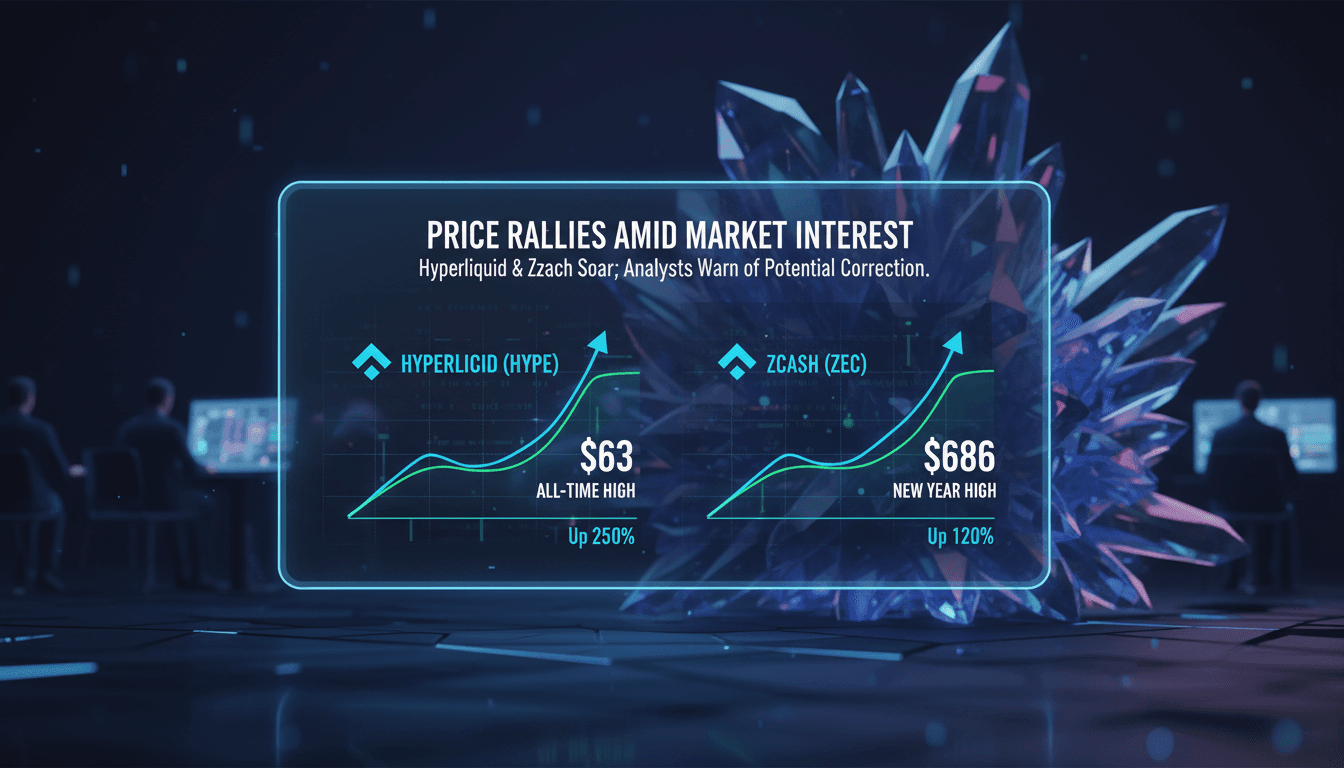 Price rally analysis of Hyperliquid and Zcash in the cryptocurrency market.