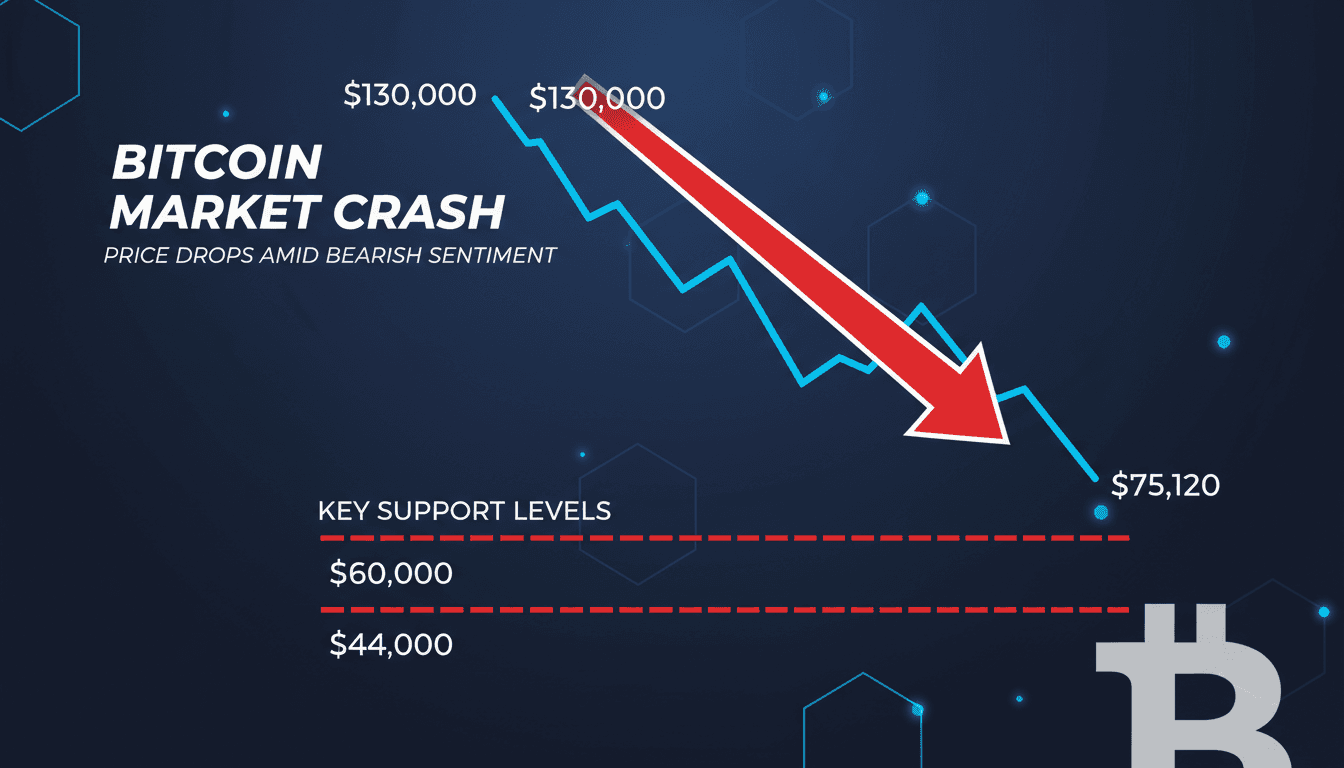 Bitcoin price chart showing recent declines and market trends