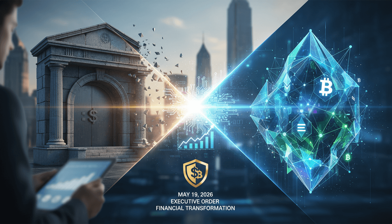 President Trump signing an executive order on cryptocurrency integration