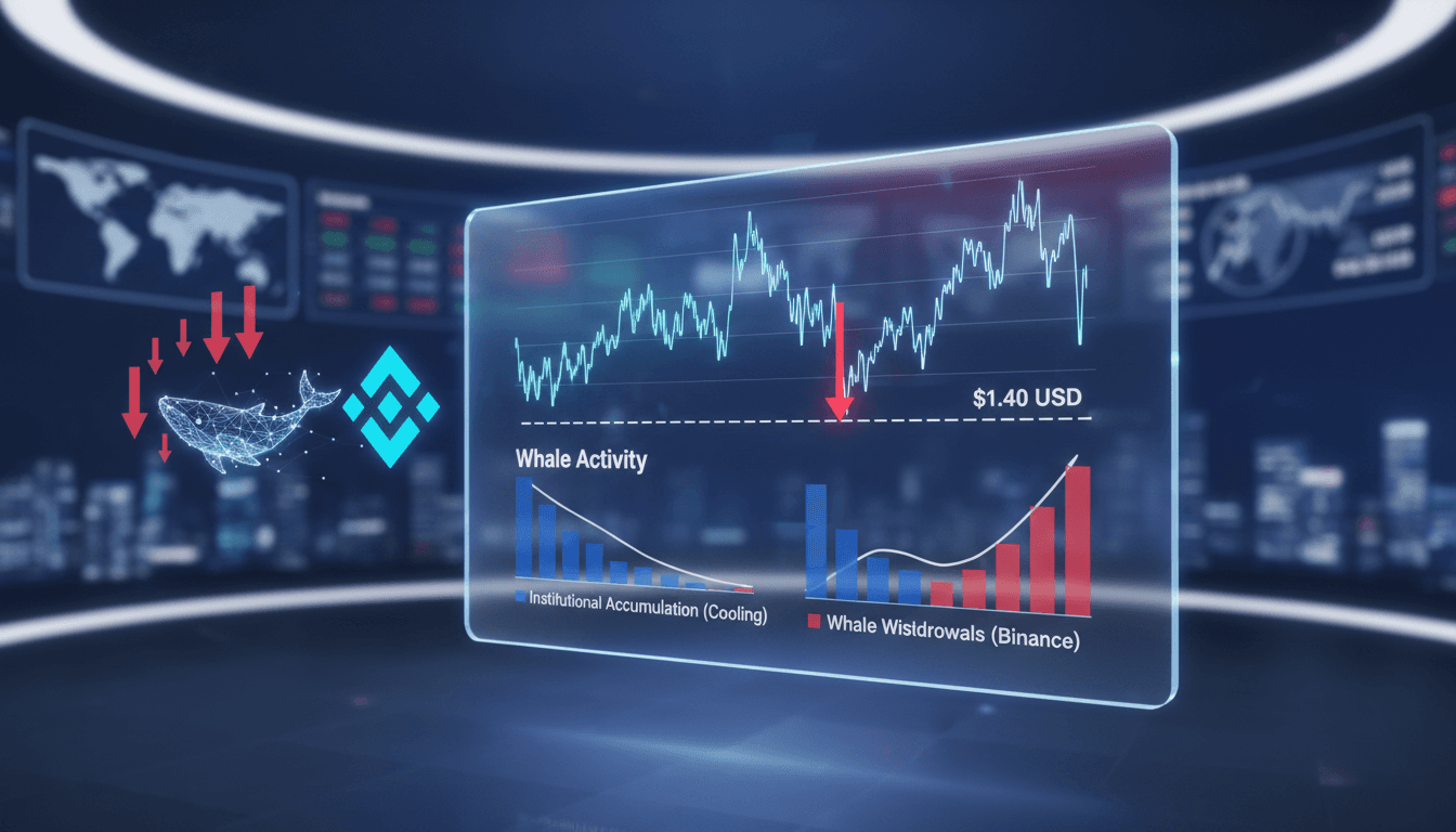 XRP price chart showing selling pressure and whale activity trends