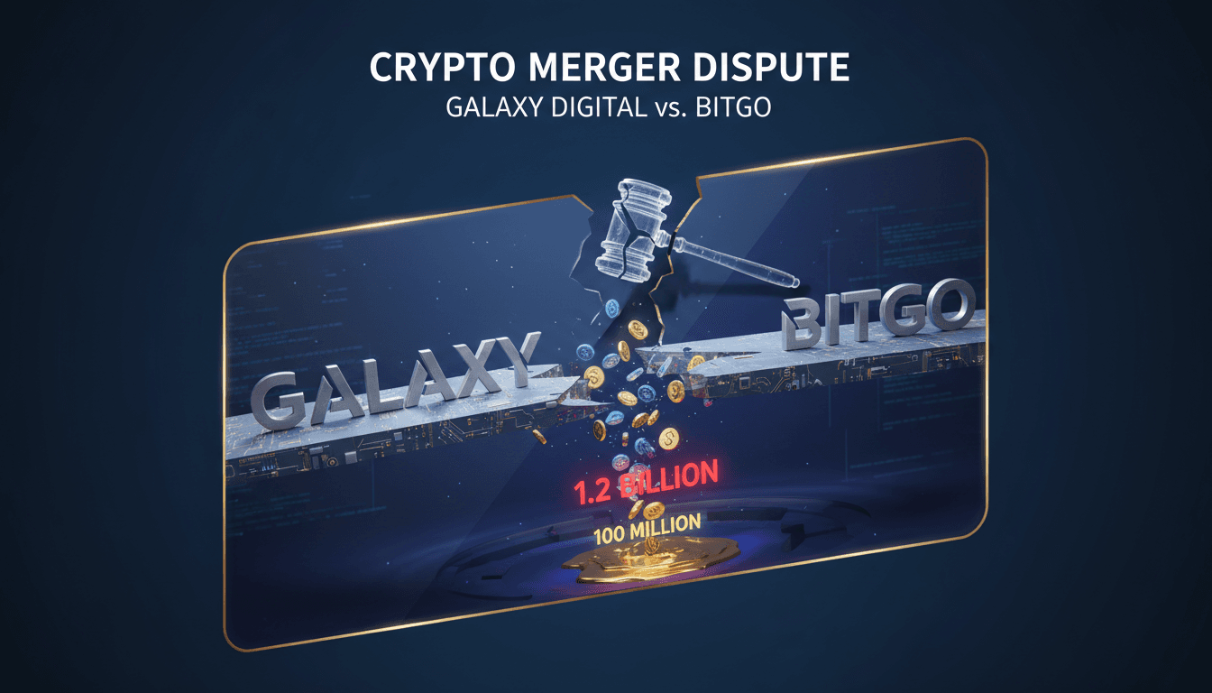 Legal proceedings between Galaxy Digital and BitGo over merger dispute