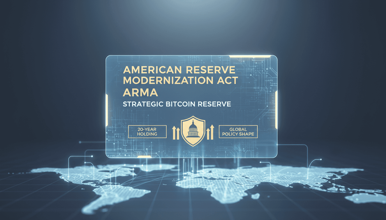 U.S. Capitol building with Bitcoin graphics representing digital asset legislation