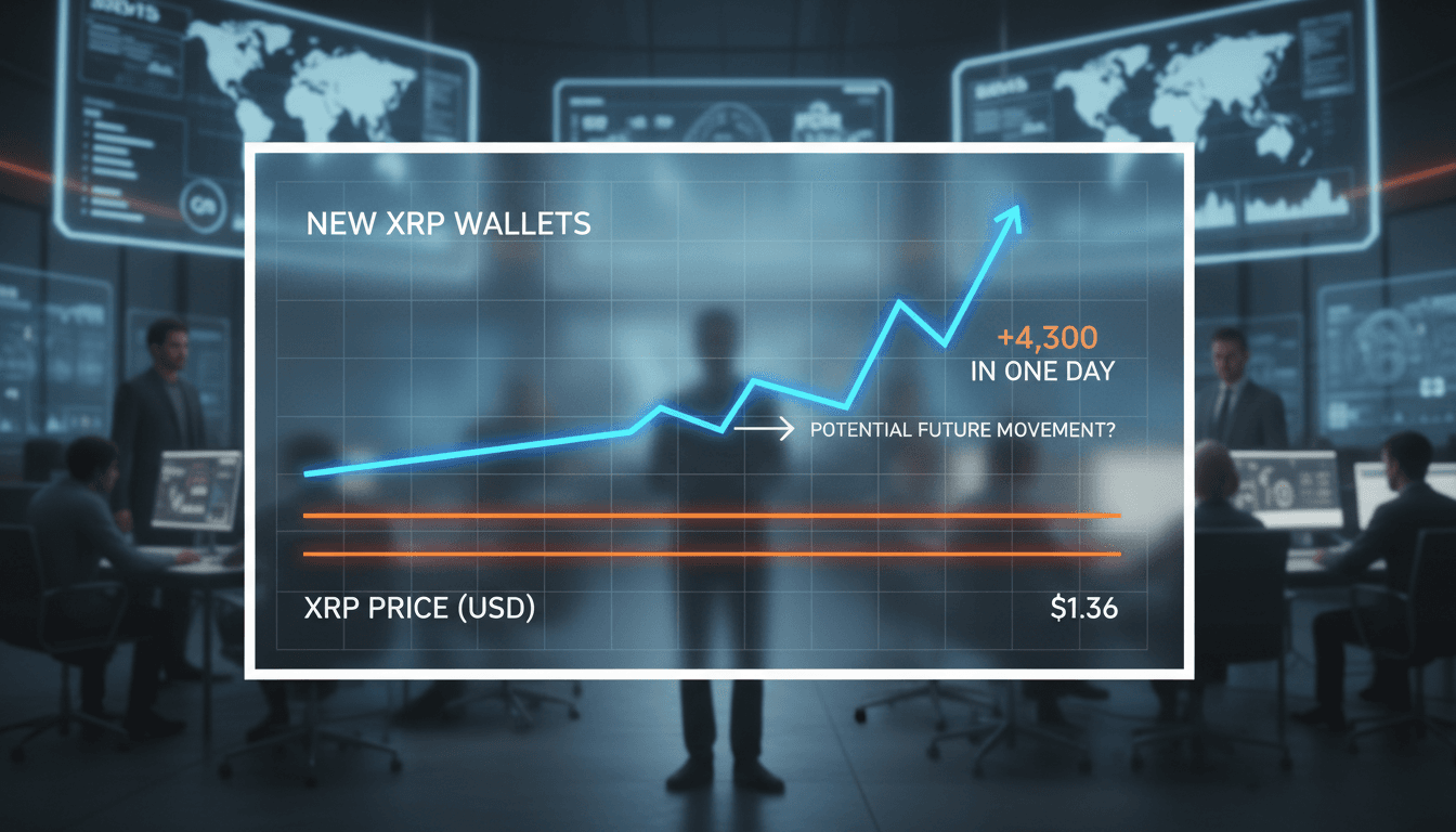 Graph showing XRP wallet creation and price trends