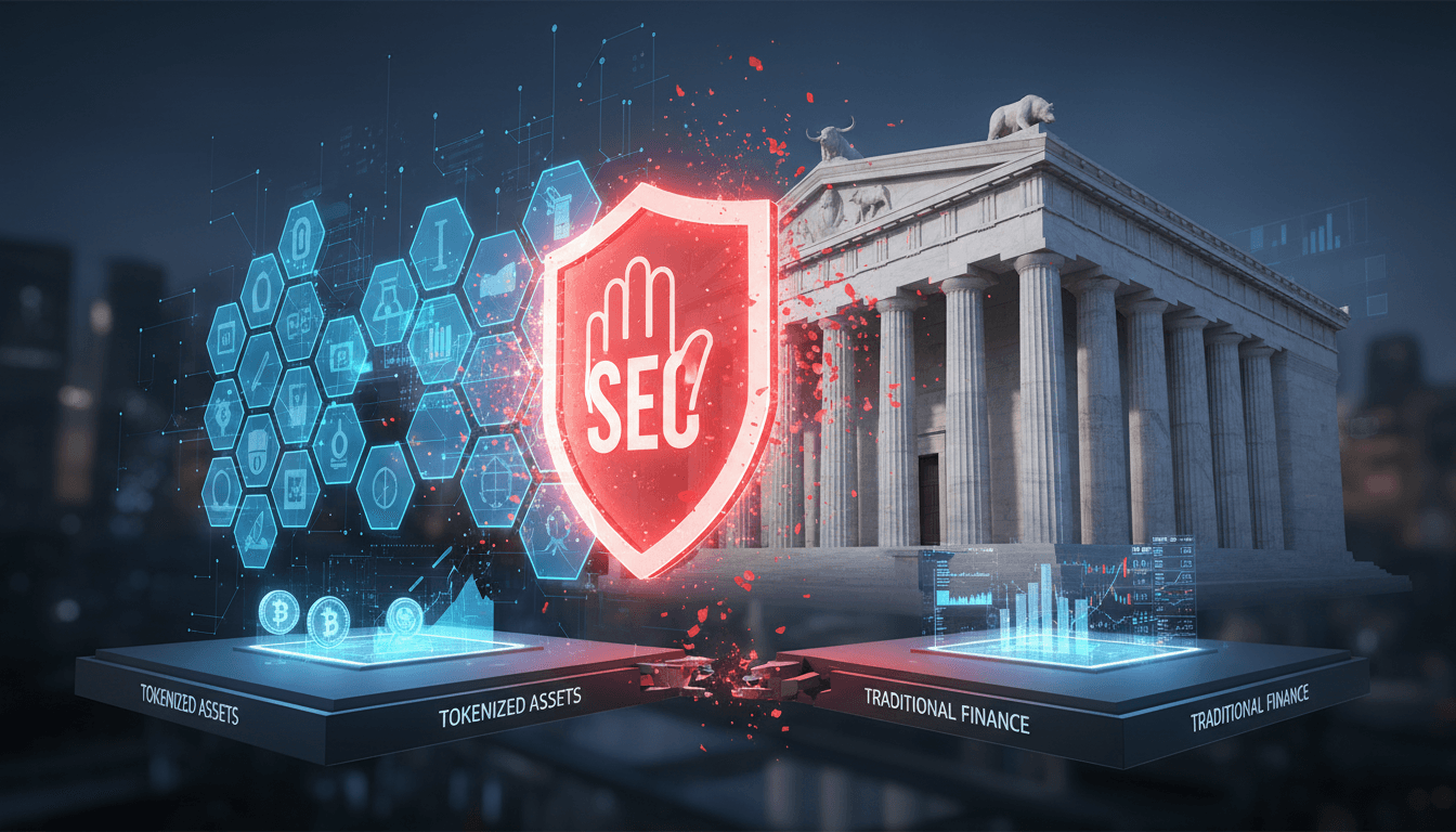 SEC logo with a digital stock trading graphic