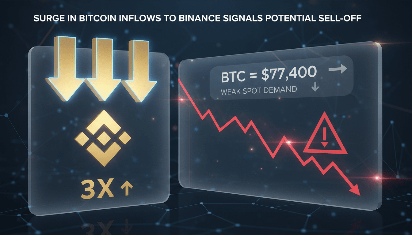 Graph showing the surge in Bitcoin inflows to Binance and its market implications.