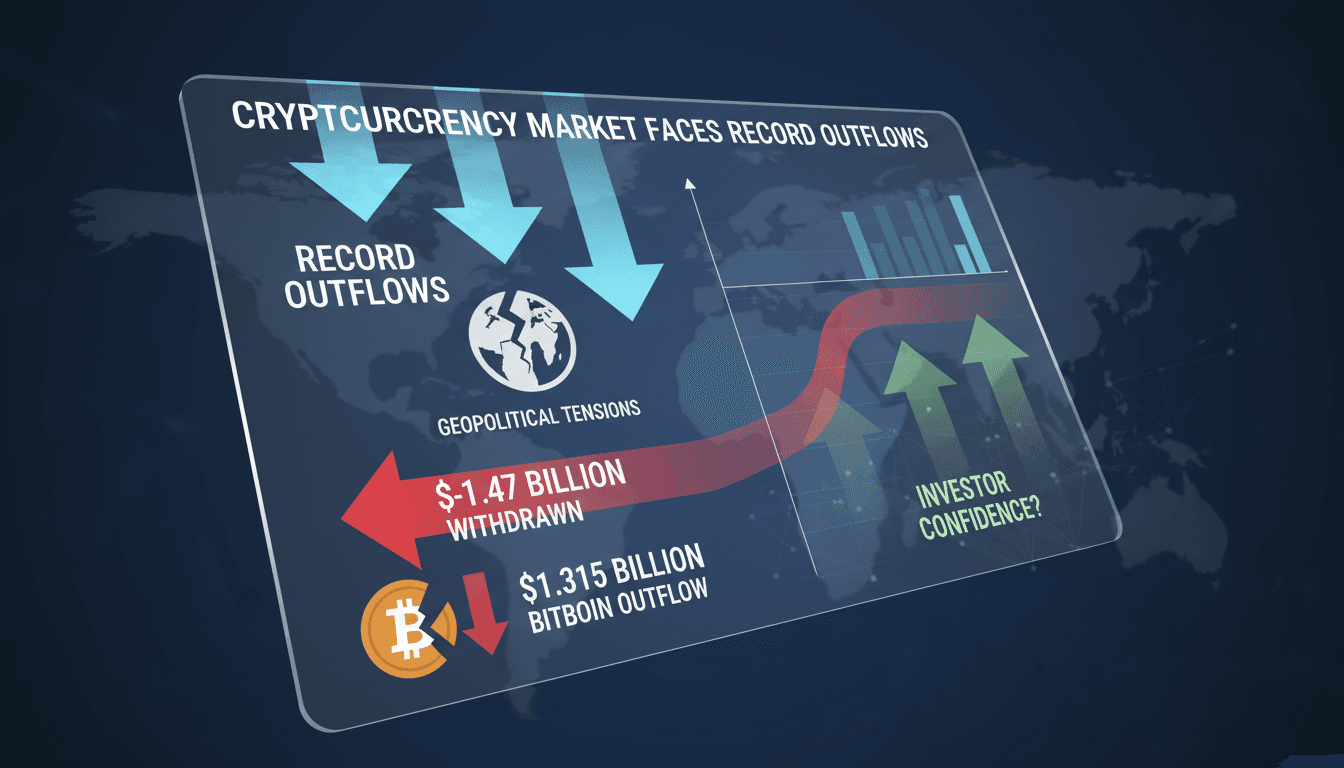 Cryptocurrency market analysis showing significant outflows and trends.
