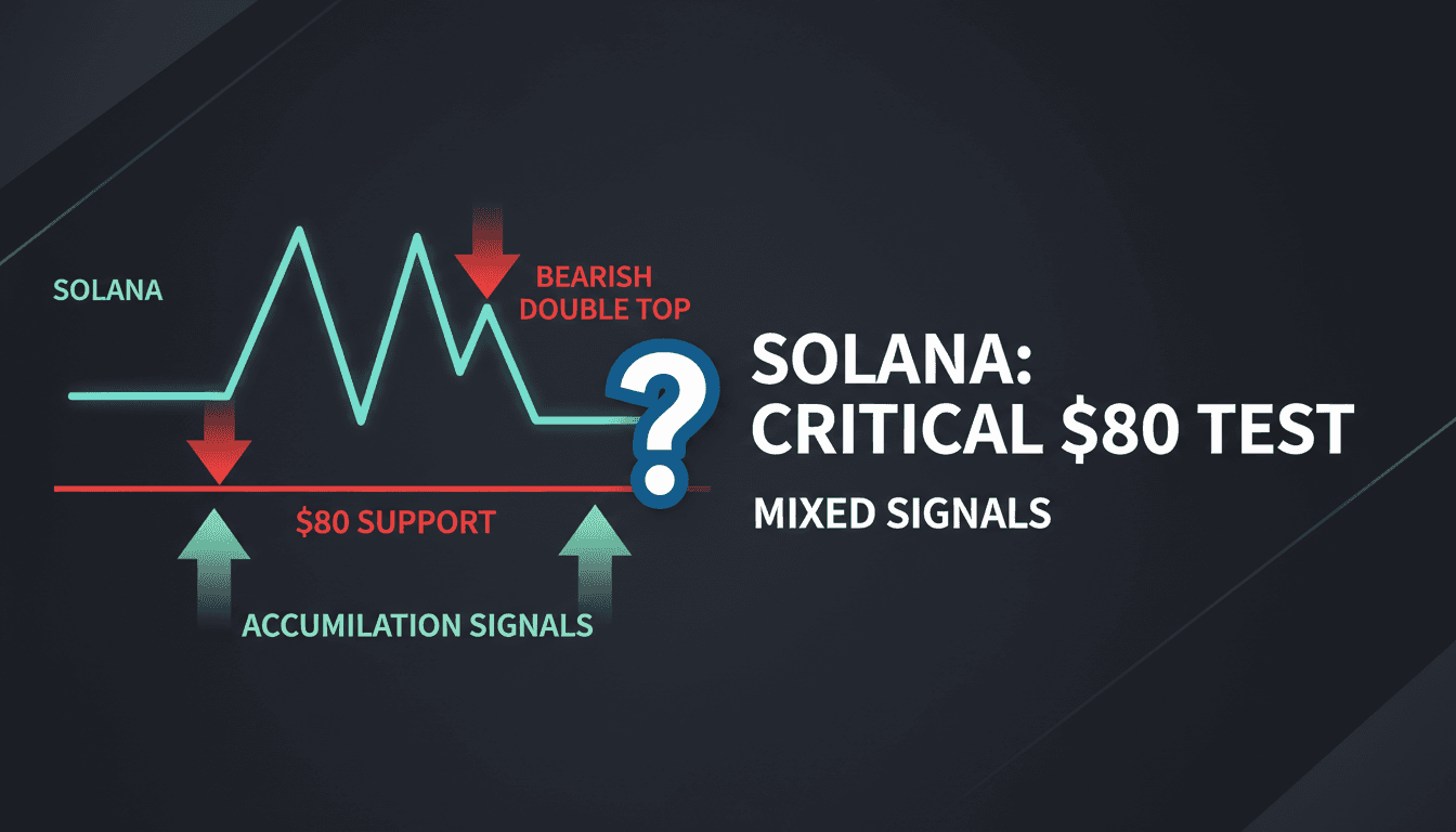 Analytical chart showing Solana's price movements around the $80 support level.