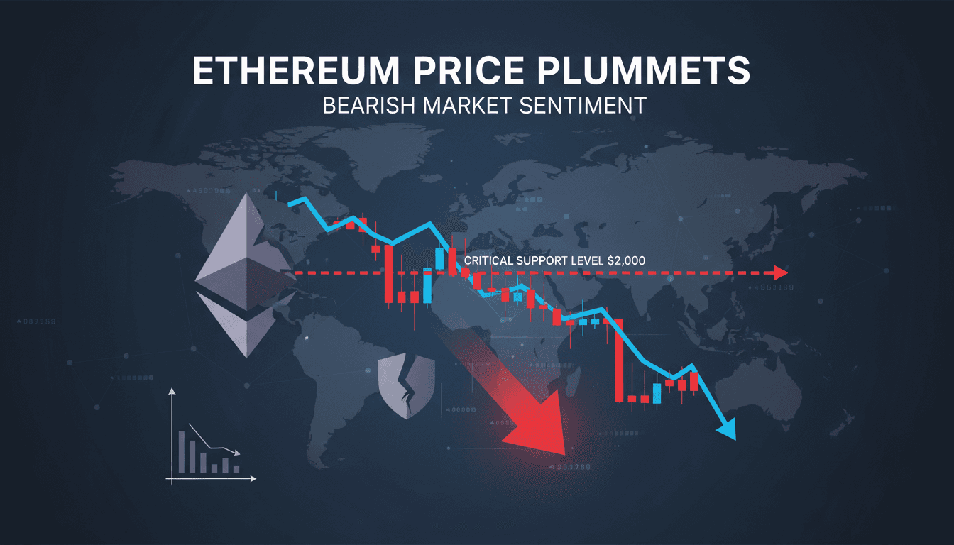 Ethereum price chart showing recent declines and support levels
