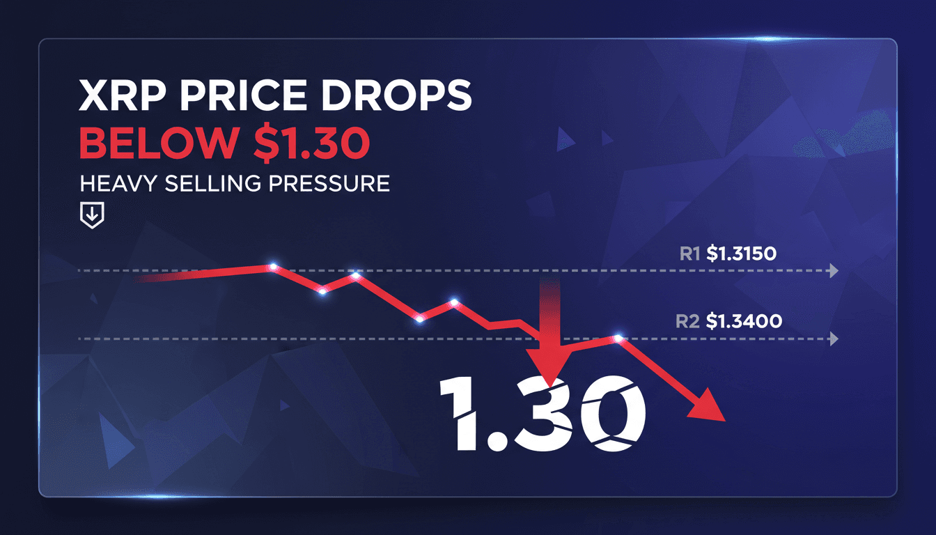 XRP cryptocurrency price chart showing recent declines and resistance levels.