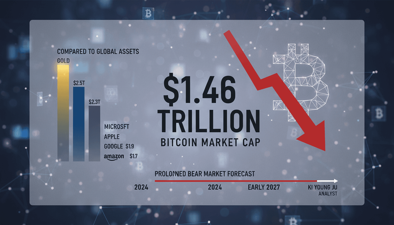 Bitcoin market cap decline analysis with tech companies and gold comparison
