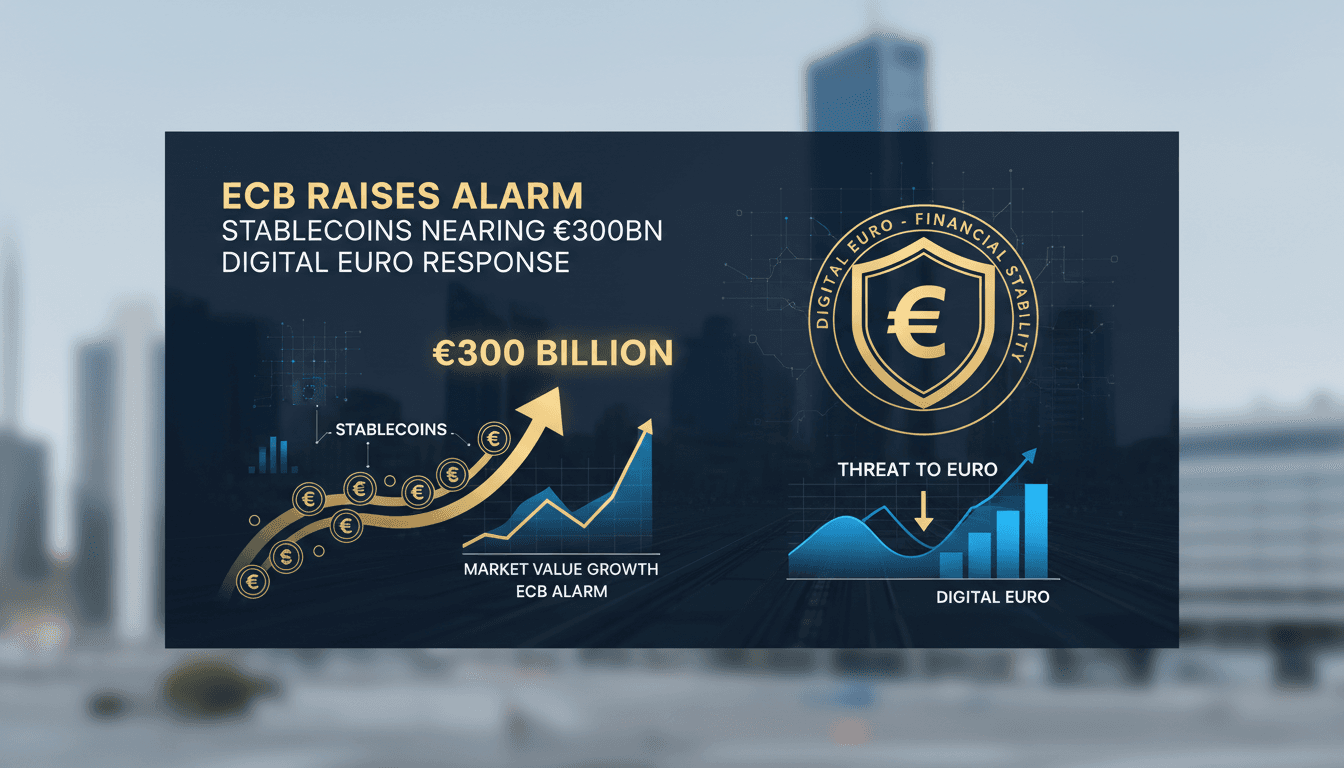 ECB officials discussing stablecoins and the digital euro initiative.