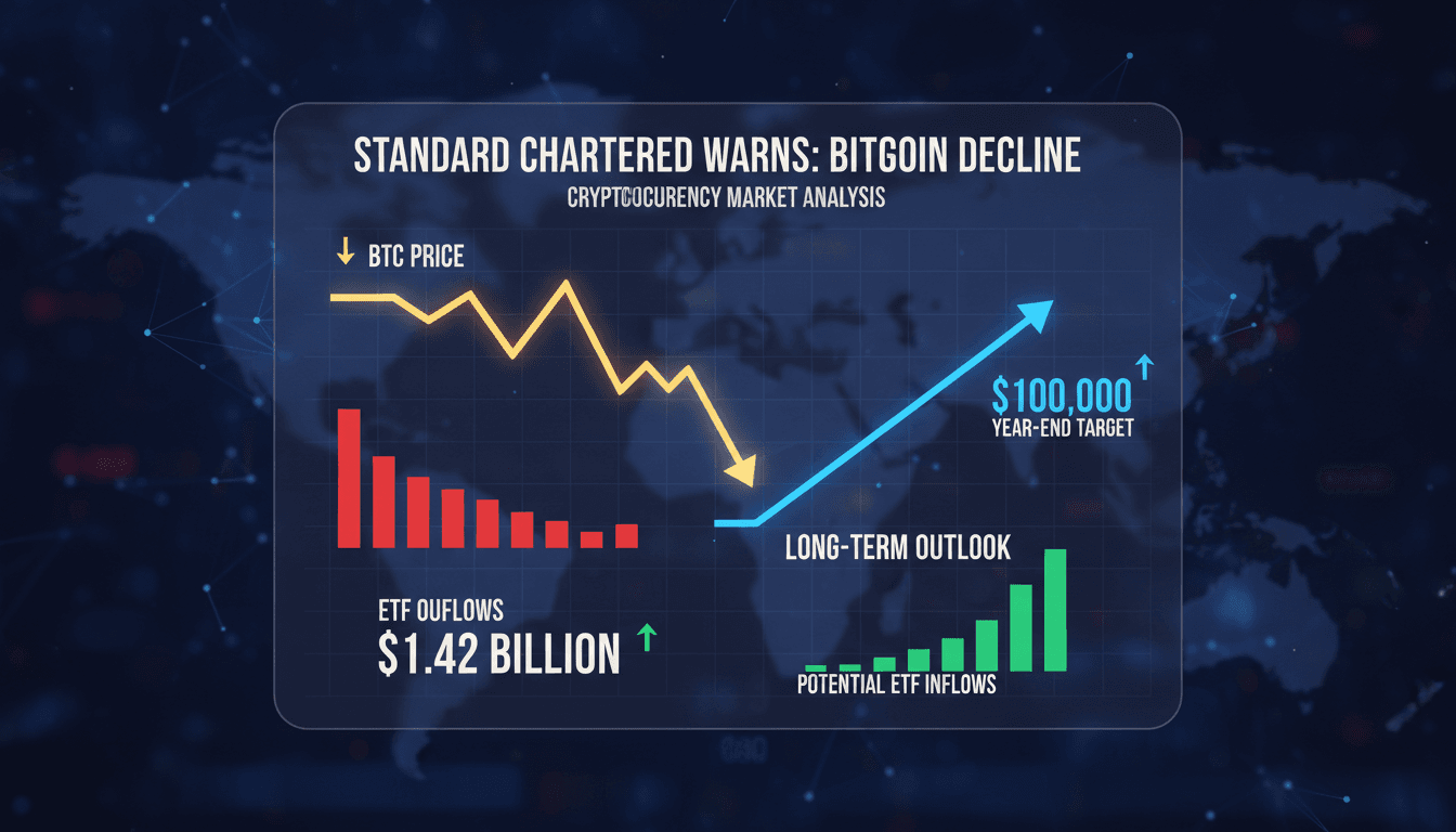 Bitcoin price chart with ETF outflows analysis