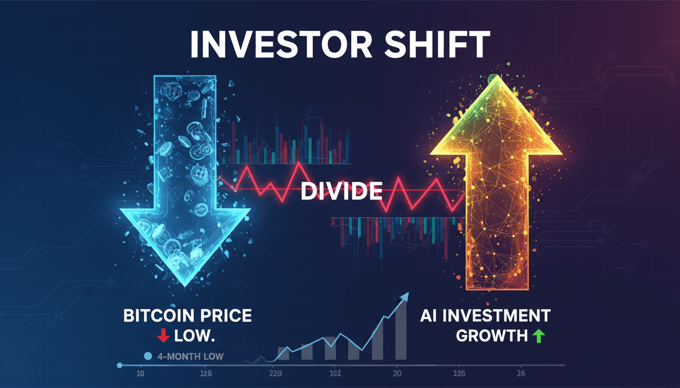 Bitcoin price chart showing recent decline and market trends