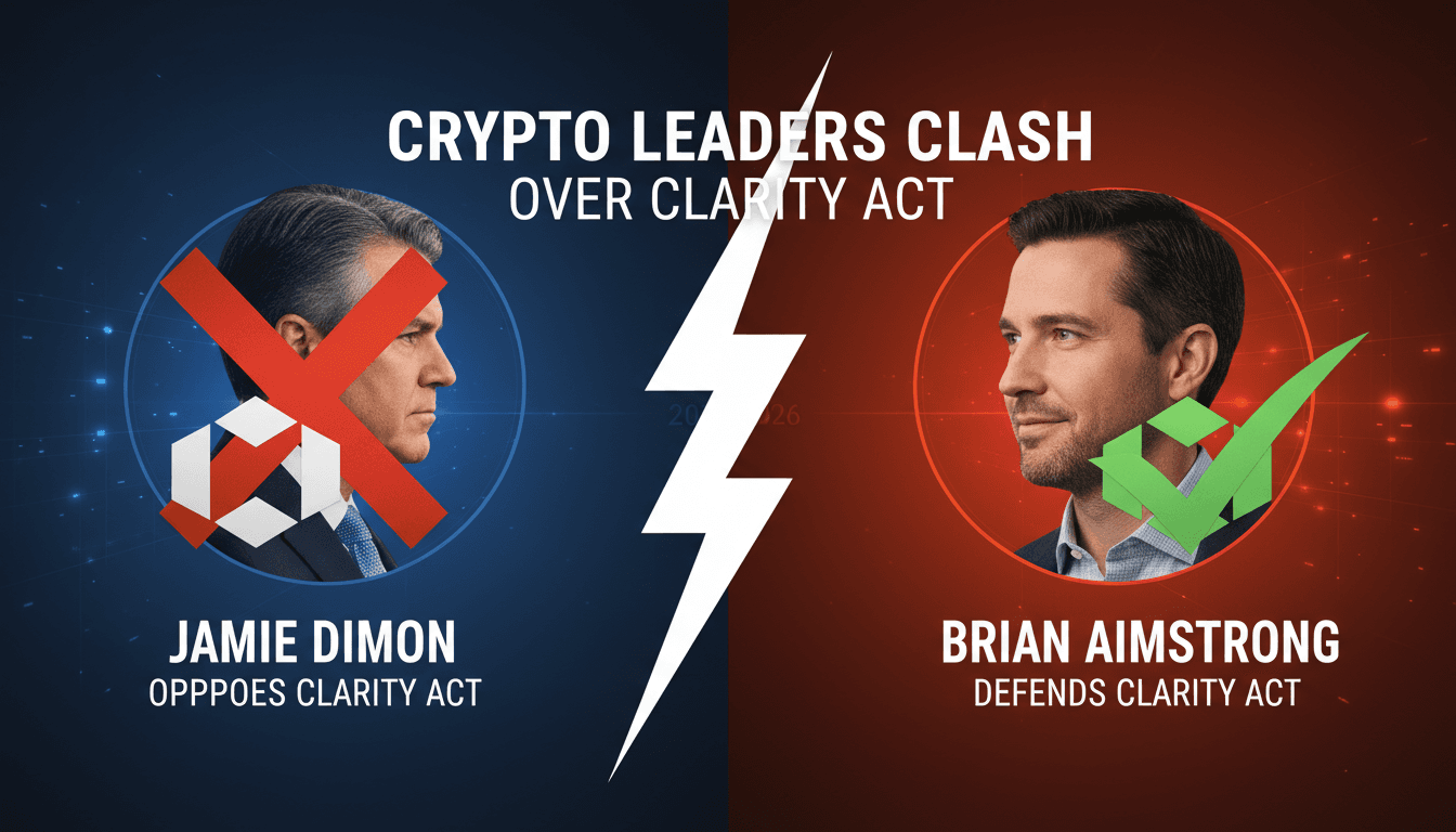 Jamie Dimon and Brian Armstrong debate the implications of the CLARITY Act.