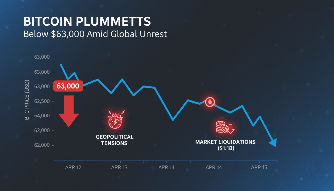 Bitcoin price chart showing recent decline and market volatility