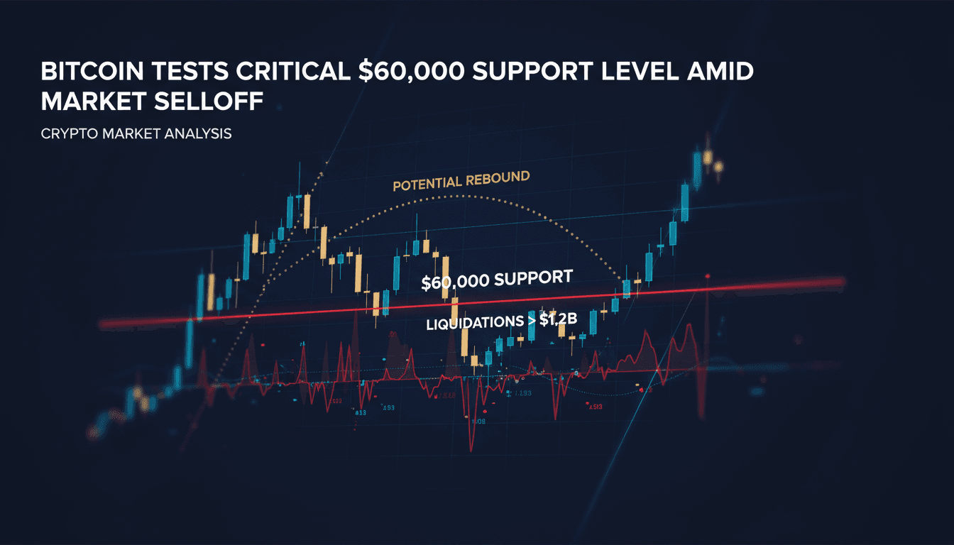 Bitcoin price chart showing critical support level at $60,000