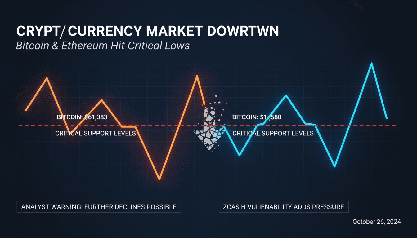 Cryptocurrency market faces significant downturn as Bitcoin and Ethereum hit critical lows