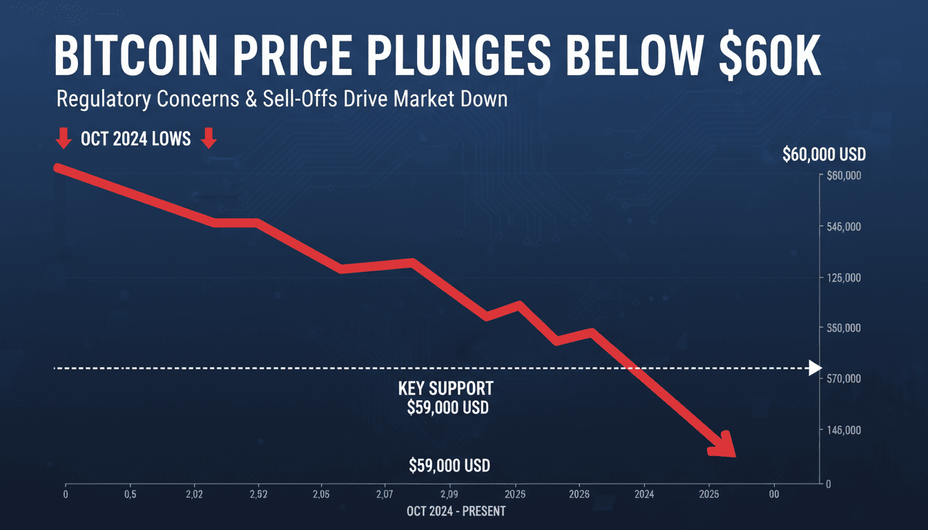Bitcoin price drops below $60,000 amid regulatory concerns and market sell-offs