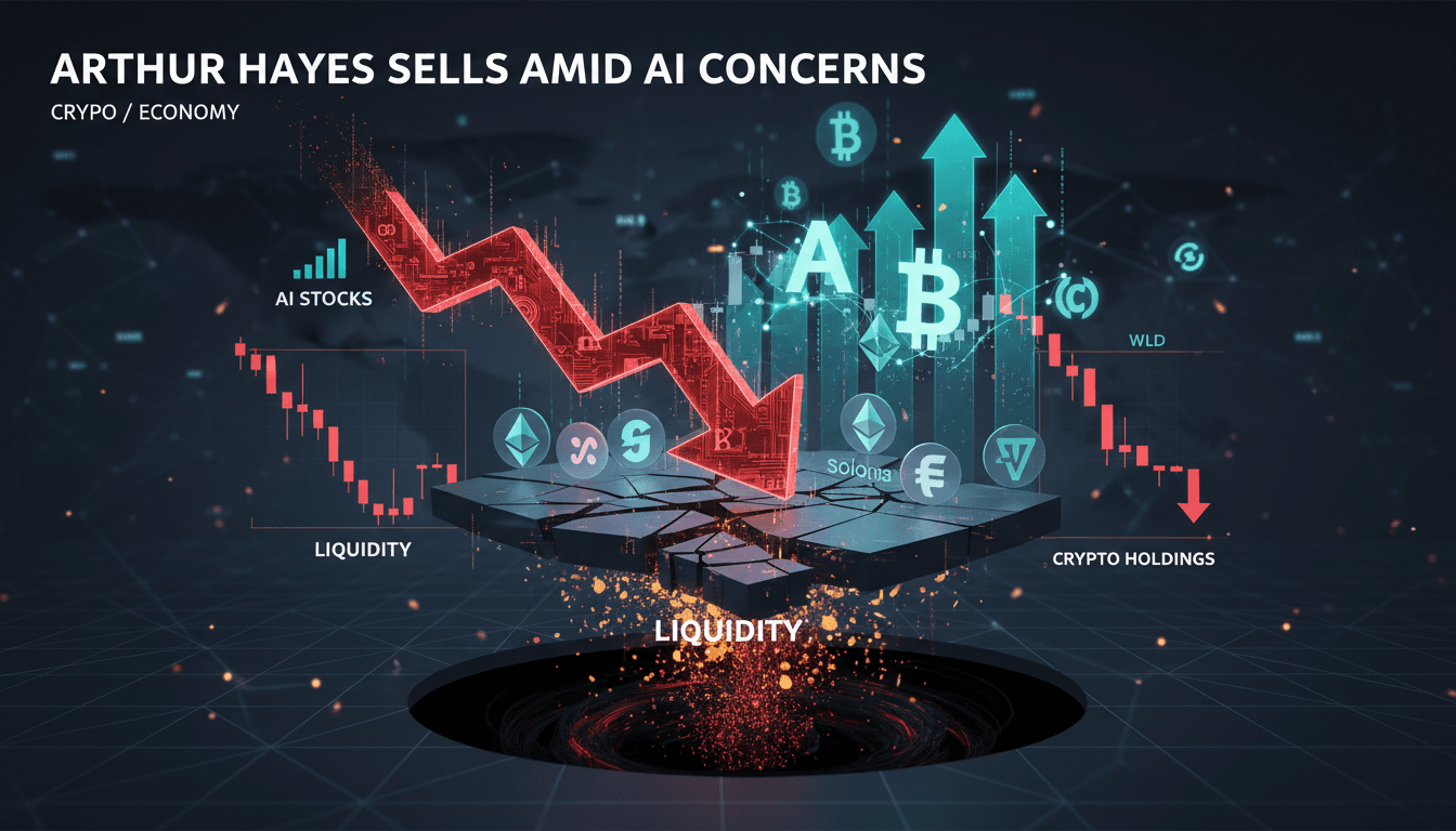 Arthur Hayes discussing cryptocurrency market trends and AI stock impact.