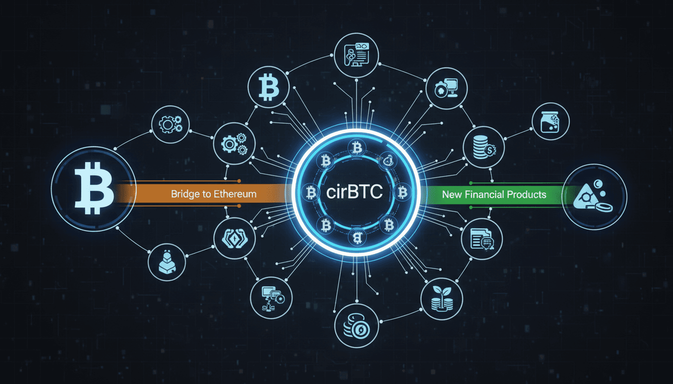 Circle's cirBTC token integration with Bitcoin and DeFi systems.
