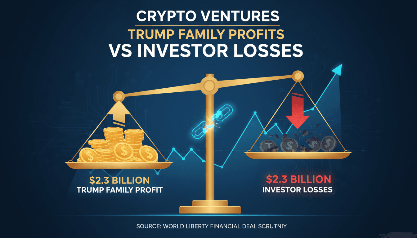 Analysis of Trump family's cryptocurrency profits and investor losses