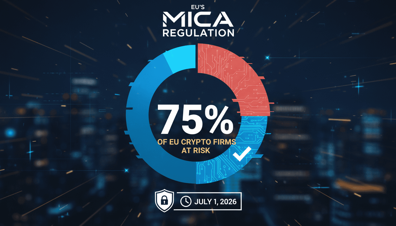 Infographic showing the impact of EU's MiCA regulation on crypto firms.